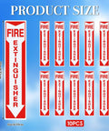 10 Pack Fire Extinguisher Sign With Vertical Red And White Down Arrow, 4 By 18 Inches, Permanent Self Adhesive Vinyl