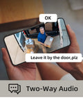 Two-way audio feature shown on phone for 2K Security Cameras Wireless Outdoor With Spotlight 15000mAh Battery Powered WiFi