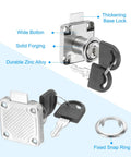 Tough As Nails Drawer Locks With Keys Two Pack Alloy Steel Cabinet Security features a durable zinc alloy construction with keys.