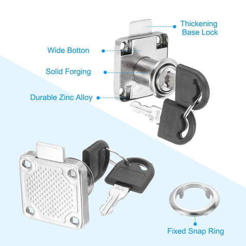 Tough As Nails Drawer Locks With Keys Two Pack Alloy Steel Cabinet Security features a durable zinc alloy construction with keys.