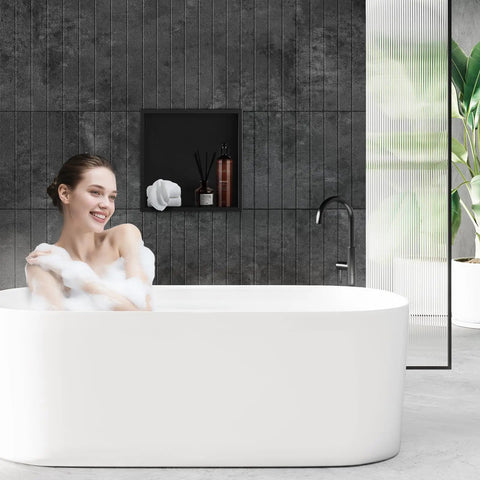 Brushed Stainless Steel Shower Niche With No Tiling Required, Recessed Bathroom Storage, 12 By 12 By 4 Inches in modern bathroom wall