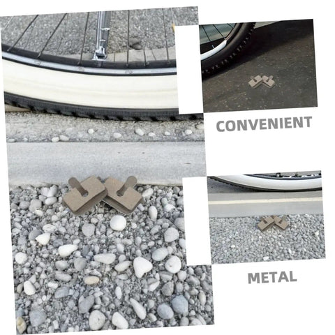 2 Pairs Bike Disc Brake Pads for hydraulic and mechanical disc brakes on gravel by bike wheel, showing metallic pads