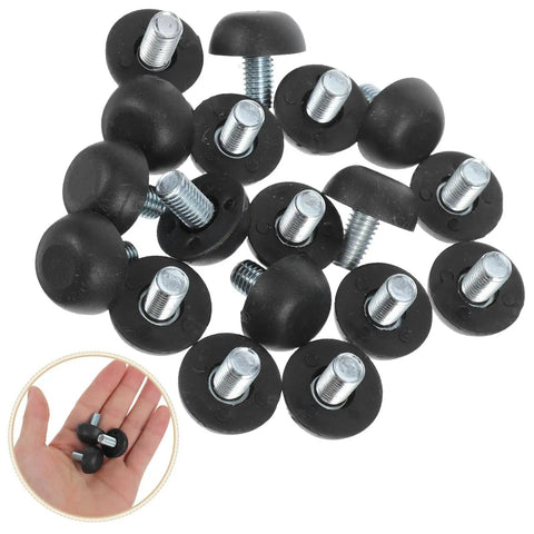 Sixteen Pcs M8 Adjustable Furniture Leveling Feet With Non Slip Rubber Pads Stainless Steel Height Adjustable Feet For Tables And Chairs Heavy Duty Sturdy Floor Protectors, 16-pack shown