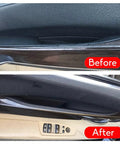 BMW 7 Series F01 F02 Door Pull Handle Cover Inserts Upgrade Kit For Sticky Wood Trim Replacement No Fuss DIY Fix Durable Interior Door Handle Trim Covers Keeps Cabin Classic Look, before and after door panel wood trim