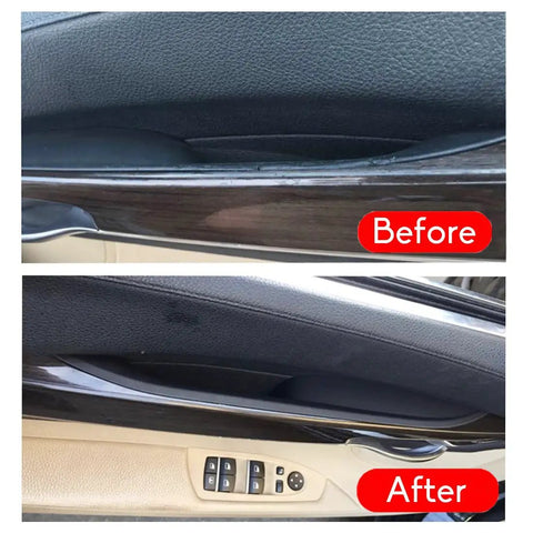 BMW 7 Series F01 F02 Door Pull Handle Cover Inserts Upgrade Kit For Sticky Wood Trim Replacement No Fuss DIY Fix Durable Interior Door Handle Trim Covers Keeps Cabin Classic Look, before and after door panel wood trim
