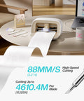 S501 Vinyl Cutter Machine Portable Plotter with Bluetooth 5.0 and USB 2.0 cutting paper on a table setup