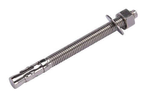 Beefy 1/2 Inch By 6 Inch Wedge Anchor Set, 5 Piece, Stainless Steel 304 Corrosion Resistant, With Washers And Nuts Included