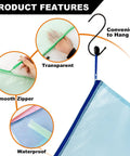 Large Mesh Zipper Pouch Bags 5 Pack Grab And Go Waterproof Clear Storage Pouches feature smooth zippers and transparency
