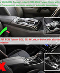 Center Console Tray Organizer For 2022 Through 2024 Hyundai Tucson Limited And Hybrid SEL With Push Button ABS installed view
