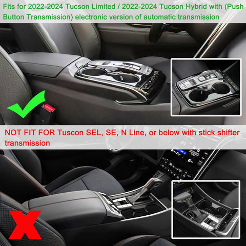 Center Console Tray Organizer For 2022 Through 2024 Hyundai Tucson Limited And Hybrid SEL With Push Button ABS installed view