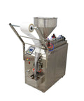 Heavy Duty Automatic Liquid And Paste Filler With Digital Controls For Hassle Free Small Batch Commercial Packaging Of Oils Vinegars Creams And Drinks 110V, side view showcasing stainless steel design and digital controls.