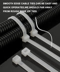 Heavy Duty 12 Inch Outdoor Wire Zip Ties 0.3 Inch Wide 100 Pack Black UV Resistant Nylon 66 Zipties With 120 Lbs Tensile Strength For Cables And Big Bundles securing cables
