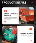 Heavy Duty Portable Concrete Pump Hydraulic Cement And Mortar Line Machine with large capacity hopper and diesel motor