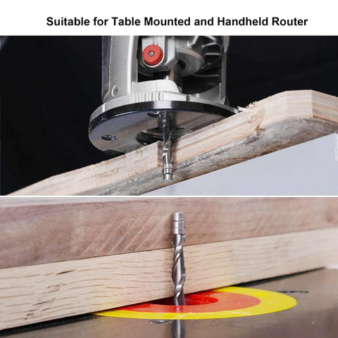 Five Piece Upcut Spiral Flush Trim Router Bit Set With Quarter Inch Shank, Three Inch Overall Length, Carbide Bottom Bearing For Clean Edge Trimming In Woodworking Top Notch Pro Grade Build