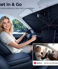 Upgraded Windshield Sun Shade Umbrella For Car With Reinforced Frame And UV Block Heat Shield Keeps Your Ride Interior Cooler in use