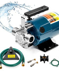 Portable Electric Water Transfer Pump 115V 1/10HP Delivers 330GPH with suction hose kit and discharge for various uses.