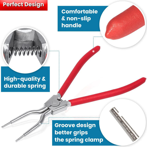 Pliers-style washing machine inner/outer spring expansion tool, red handles