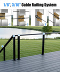 Installed on deck railing: Afcabakila 20-pack black 5/16 in ID angle washers, T316 stainless, 30° beveled