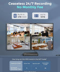 Ceaseless 24/7 recording information of 12MP PoE Security Camera System With 8 Cameras, H.265, 16 Channel NVR, 4TB HDD