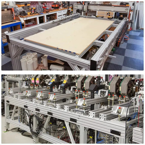 2 Inch By 4 Inch T Slotted Aluminum Extrusion For DIY Projects With Twelve Open T Slots High Strength 6063 T6 Aluminum Smooth Clear Anodized Finish Perfect For Linear Rails Track Guides And Custom Machinery used in a CNC frame