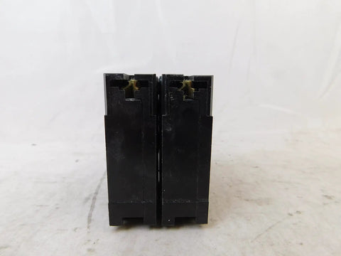 BR250 2 Inch 50 Amp Double Pole Interchangeable Circuit Breaker For Home Garage And Panel Upgrades, front view black breaker