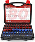 80 Piece Nut And Bolt Thread Checker Set With 40 SAE And 40 Metric Gauges in hard case for quick size finding in repairs