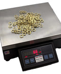Precision Counting Scale for Bench Use with 50 Lb Capacity and 0.002 Lb Resolution, steel platform with red LED display.