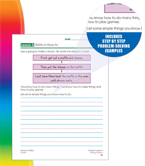 First Grade Writing Workbook For Kids Ages 5 To 7 Learn To Write Stories Informational Text And Opinion Pieces Plus Handwriting Practice For Classroom Or Homeschool Curriculum, grade 1 lesson page