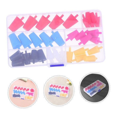 Top Grade Silicone Tapered Stoppers Kit With 35 Pieces For High Temp Sealing And Industrial Powder Coating Sandblasting Anodizing And Spray Painting Applications That Are Reusable And Smooth Surface Coverings. 35-piece silicone tapered stoppers in a storage case