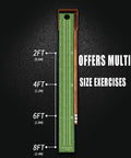 Indoor Golf Putting Green Mat For Home Practice With Auto Ball Return Portable And Easy To Set Up Wrinkle Free Natural Rubber Surface With Solid Wood Base Great For Offices And Living Rooms, displaying 2-8 ft distances for practice