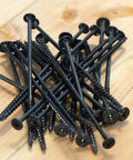 Heavy Duty Exterior Grade Timber Screws Featuring Double Barrier Coating And Killer Sawtooth Tips That Slide Right In Without Any Predrilling Hassle Top Shelf For Outdoor Framing Premium T40 Drive Washer Head Wood Fasteners Tan Pack Of 50 on wood surface.