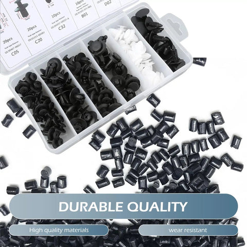 Universal 100Pcs Car Clip Kit With 6 Popular Sizes, durable plastic clips and fasteners in assorted colors, for car repairs
