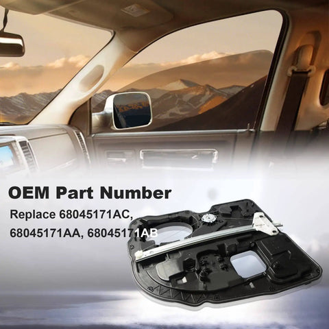 Rear Left Window Regulator Replacement For Ram Pickup Driver Side 2009-2020, OE Style Fit, 68045171AC Compatible