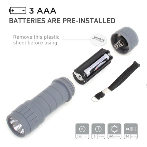 Six Pack Of Compact LED Flashlights With 100 Lumen Output Includes 18 AAA Batteries Mini Pocket Lights For Camping Hiking Emergencies