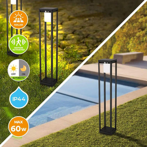 Outdoor Solar Landscape Floor Lamp With Motion Sensor 60W Equivalent Aluminum Waterproof for garden and poolside