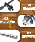 Heavy Duty JT3 Drill Chuck With MT2 Arbor Fit For Mini Metal Lathe Tailstock And CNC Mill 1/32 To 5/8 Inch Clamping Range shown in high-grade steel.