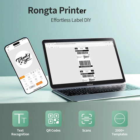 Bluetooth Thermal Shipping Label Printer For 4x6 Labels, Wireless Label Maker For Packages, Compatible With Windows Mac Android iPhone