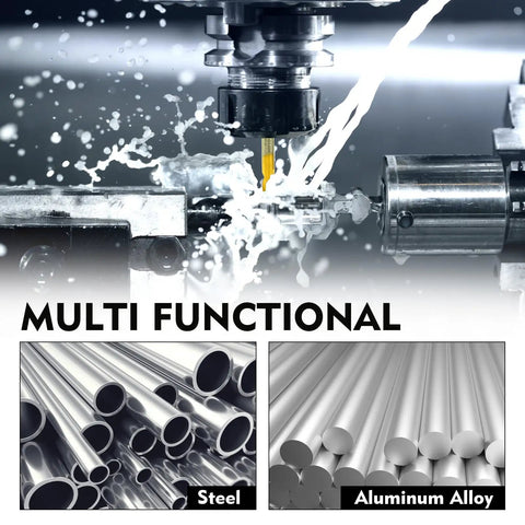 Cobalt Spot Weld Drill Bit Set For Auto Body Repairs drilling steel and aluminum alloy with fluid for cooling.