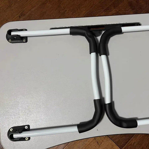Heavy Duty Folding Desk Legs Set With U Shape Support installed on table top