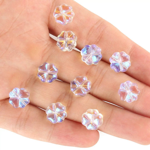 Straight Up Killer Handmade Lampwork Crystal Flower Spacer Beads Flat Round Loose For DIY Jewelry Making Supplies That Absolutely Kill It On Any Bracelet