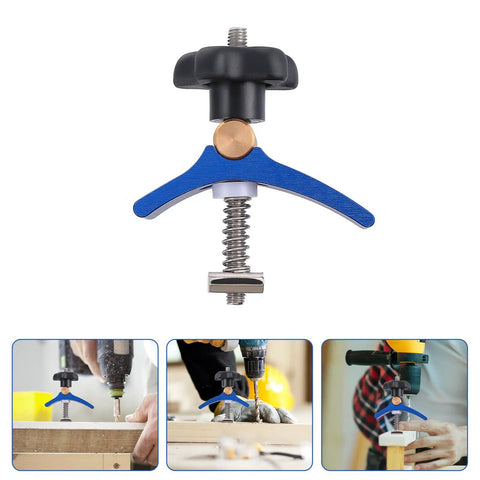 Heavy Duty T Track Clamp And Wide T Slot Clip Hold Down Fixture For Woodworking Benches Drill Presses Custom Jigs viewed from the front.