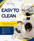 Built Tough 59 Inch Commercial String Mop System in a washing machine, showcasing machine washable cotton mop head.