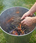 Outdoor 31 Gallon Burn Barrel For Trash Leaves And Paper Galvanized Steel Burn Can Cage Bin With Chimney Lid And Vent Holes