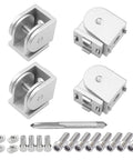 Four Piece 2020 Series Aluminum Extrusion Pivot Joint Connectors For 3D Printer Frames, Zinc Alloy, Flexible 180 Degree Rotation, Includes Screws And Threading Tap Kit, four connectors and hardware
