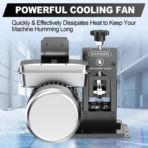 Heavy Duty Automatic Wire Stripper Machine With 180 Watt Motor features a powerful cooling fan for efficient heat dissipation.