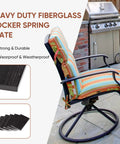 Ten Piece Black Patio Chair Spring Plates Swivel Rocker Replacement Sling Repair Kit Tough Backyard Furniture Fix To Bring Those Old Seats Back In Full Swing Naturally, fiberglass spring plate, outdoor rocker, durable.