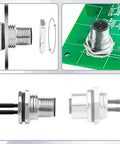 2 Pack Rugged M12 2 Pin Male Connector Cable A-Coded IP67 Waterproof Aviation Connector Pin To Bare Wire 22AWG Tinned Copper Sensor Cable For PCB Board 12 Cm 4.72 Inch showing close-up and installation view on PCB