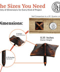 Dimensions of 100 Pack 1 Inch Small Square Head Clavos Decorative Nails In Oil Rubbed Bronze For Farmhouse Shutter Hardware Barn Doors