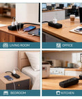 Power Strip With Flat Plug Three Grounded Sockets 7 Inch Heavy Duty Braided Extension Cord Mountable Socket Strip For Computer Home Office Use 13A 1625W Space Saver Got You Covered in living room, office, bedroom, kitchen setups