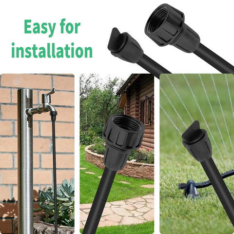 Six Pack Irrigation Fittings Set PVC Female Hose Thread Non Swivel Adapters To Five Sixteenth Inch Tubing With Barbed End Plugs, easy install